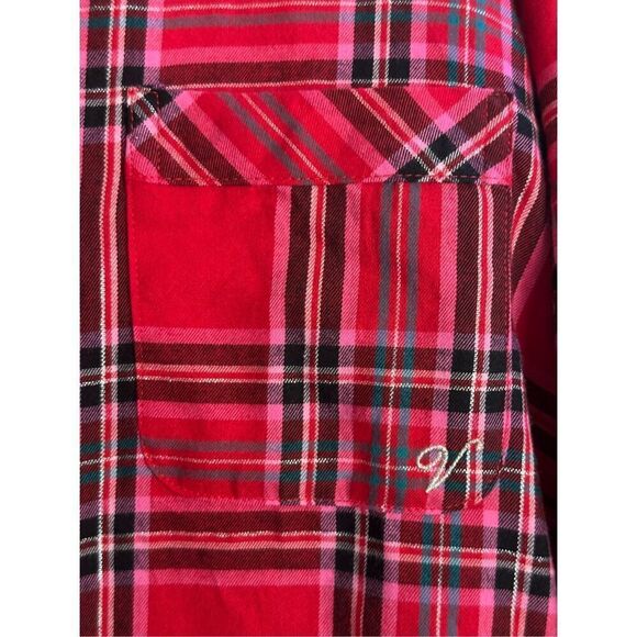 Victoria’s Secret NWT sz XL red plaid flannel pajama set with scrunchie - Picture 5 of 16